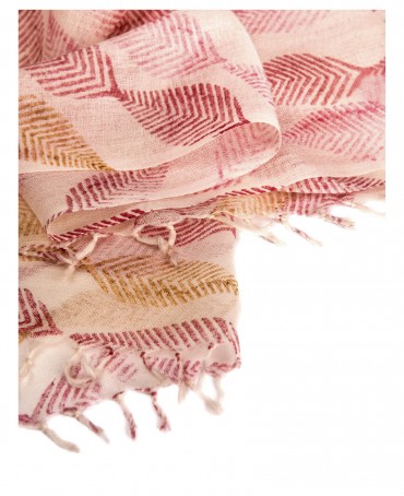 Палантин Унисекс HAND.W40-LEAFS/WH.ROSE